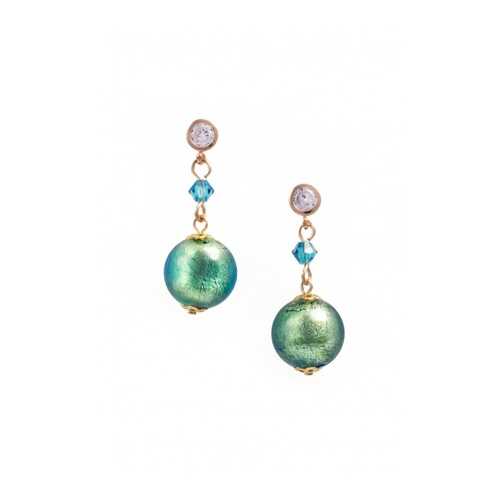 Серьги Perla Appeso Oro 09030633 изумрудные в FiNN FLARE