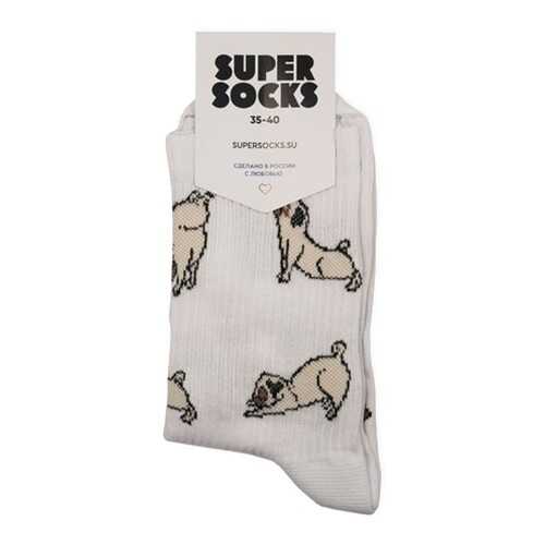 Носки унисекс Super Socks Pugs белые 40-46 в FiNN FLARE