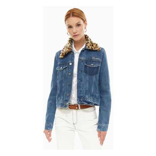 Джинсовая куртка женская Guess W93N55-D3P30-MIZW синяя/бежевая XS в FiNN FLARE